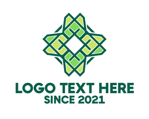 Fabric - Green Floral Pattern logo design