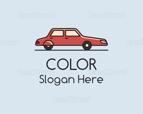 Red Car Sedan Logo