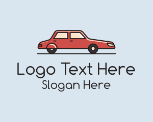 Car Rental - Red Car Sedan logo design