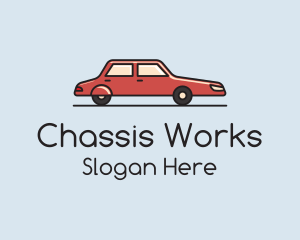 Chassis - Red Car Sedan logo design