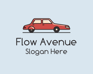 Traffic - Red Car Sedan logo design