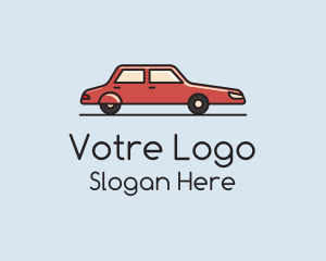 Driver - Red Car Sedan logo design