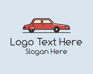Car Shop - Red Car Sedan logo design