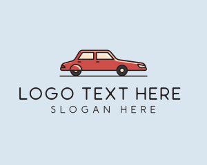 Transport - Red Car Sedan logo design