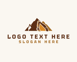 Mining - Excavator Mountain Contractor logo design