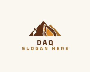 Backhoe - Excavator Mountain Contractor logo design