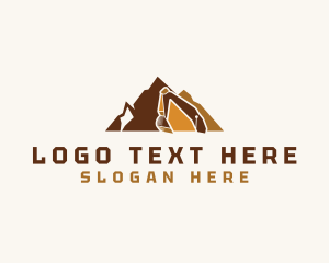 Excavator Mountain Contractor Logo