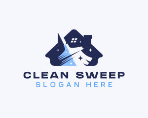Sweep - Broom Cleaning Housekeeping logo design