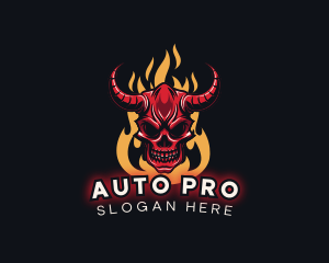 Fire Skull Demon Gaming Logo