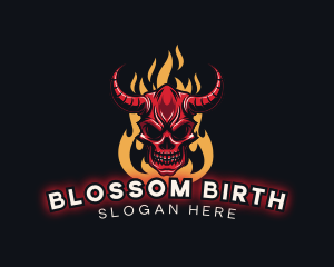 Scary - Fire Skull Demon Gaming logo design