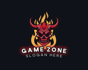 Fire Skull Demon Gaming logo design