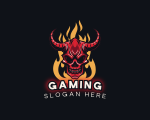 Horror - Fire Skull Demon Gaming logo design
