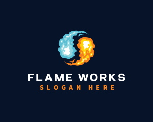 Flame - Yin Yang Fire Flame logo design