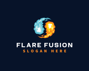 Flare - Yin Yang Fire Flame logo design
