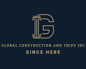 Construction Pillar Letter G logo design