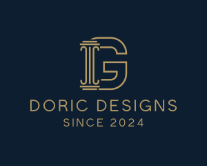 Doric - Construction Pillar Letter G logo design