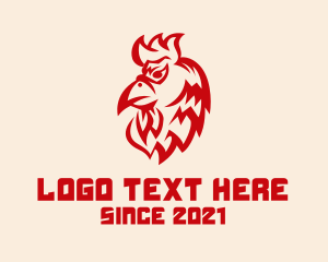Angry Rooster Chicken  Logo