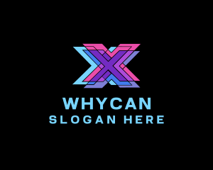 Multicolor Digital Letter X Logo