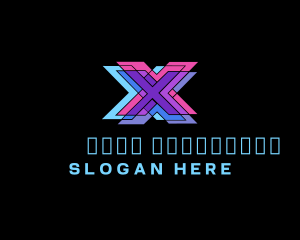 Online - Multicolor Digital Letter X logo design