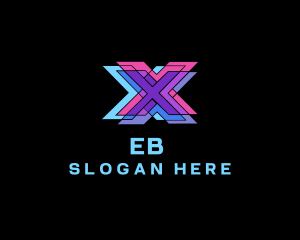 Internet - Multicolor Digital Letter X logo design