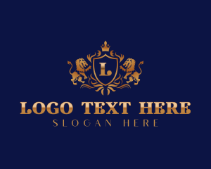 High End - Elegant Lion Crown logo design