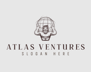 Masculine Atlas Globe logo design