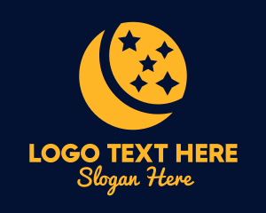 Stargazer - Crescent Moon Stars logo design