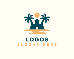 Vacation - Palm Tree House Resort logo design