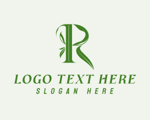 Planting - Natural Herb Letter R logo design