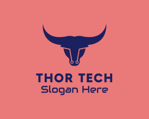 Tech Bull Circuit logo design