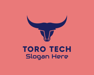 Tech Bull Circuit logo design