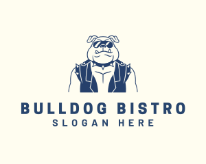 Cool Bulldog Biker logo design