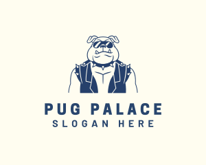 Cool Bulldog Biker logo design