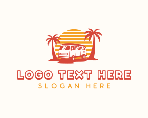 Palm Trees - Traveler Camper Van logo design