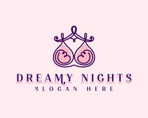 Nightwear - Woman Lingerie Bra logo design