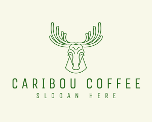 Caribou - Wild Moose Antler logo design