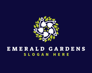 Shovel Garden Leaf logo design