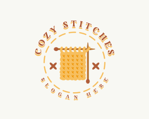 Knitting - Crafter Knitting Needle logo design