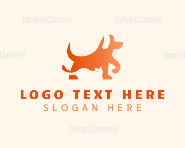 Kitten & Dog Animal Logo