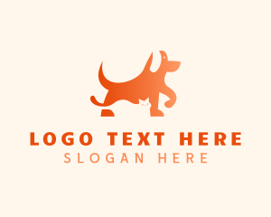 Kitten & Dog Animal logo design