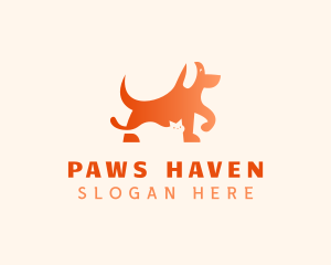 Kitten & Dog Animal logo design