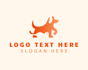 Gradient - Kitten & Dog Animal logo design