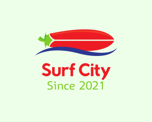 Chili Surfing Paddle Board logo design