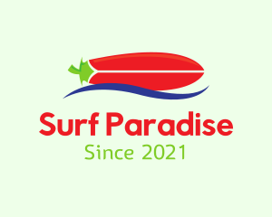 Chili Surfing Paddle Board logo design