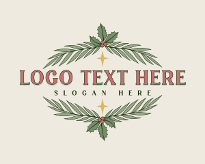 Poinsettia - Holiday Christmas  Ornament logo design