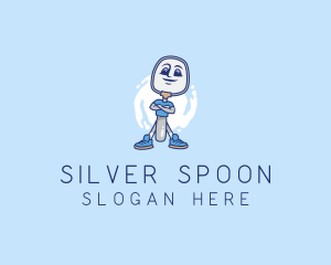 Utensil - Spoon Utensil Cartoon logo design
