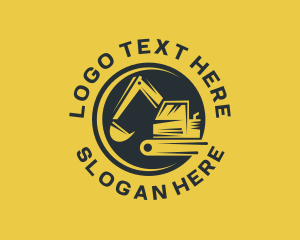 Worker - Excavator Construction Machinery logo design