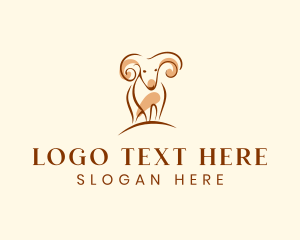 Simple - Barn Ram Goat logo design