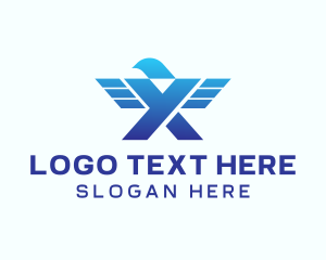 Pilot - Military Eagle Air Force  Letter X logo design