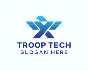 Troop - Military Eagle Air Force  Letter X logo design